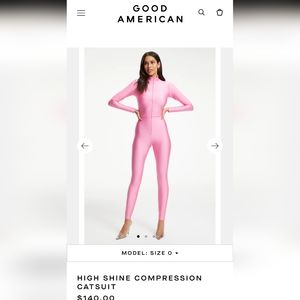 Good American HIGH SHINE COMPRESSION CATSUIT sorority pink